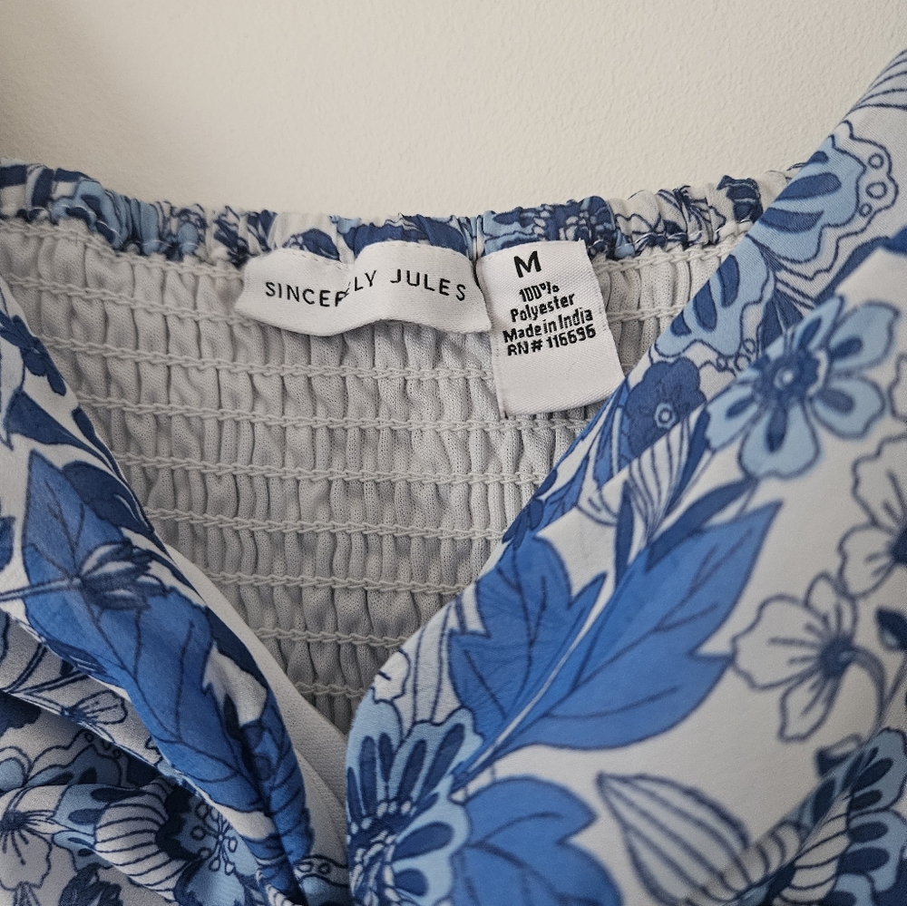 Sincerely Jules Blue Floral Mini Dress - Picture 3 of 3